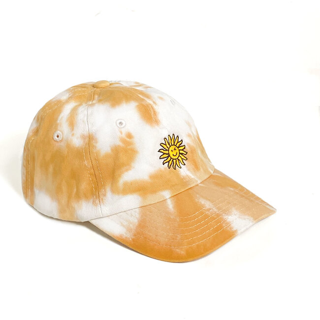 Happy Sun Cap, Mustard tie-dye - Hats - 1
