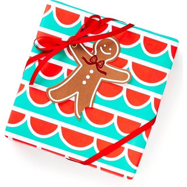 Scallop Green and Red Wrapping Paper