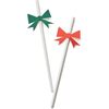 Holiday Bow Straws, Red & Green - Paper Goods - 1 - thumbnail