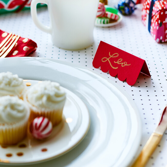 Scallop Place Cards, Red