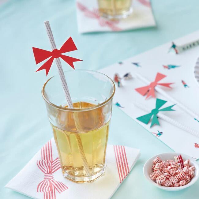 Holiday Bow Straws, Red & Green - Paper Goods - 2