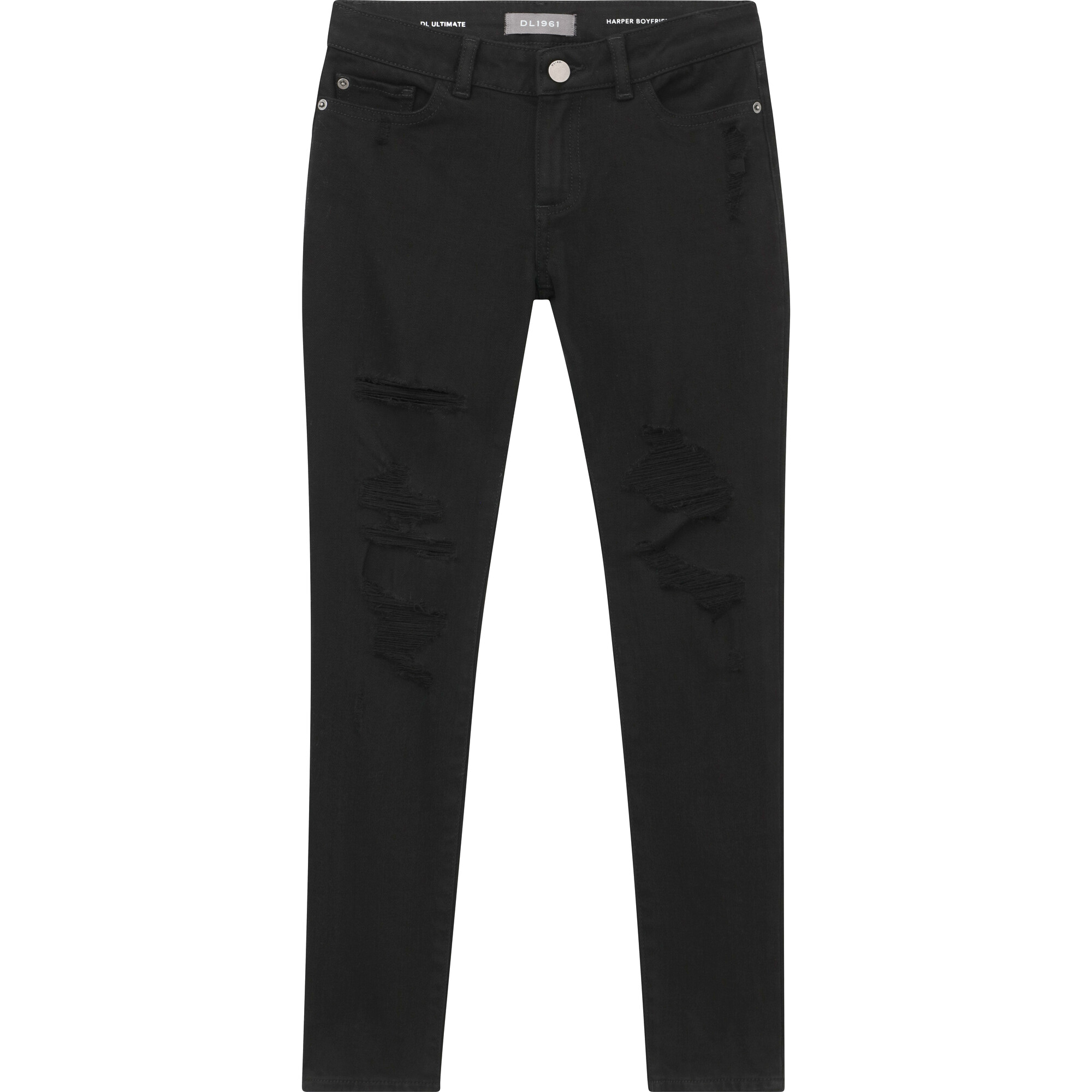Harper Straight Boyfriend, Pitch Distressed - Jeans - 1