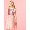 Shimmer Party Dress, Pink Sequin & Star Tulle - Dresses - 2