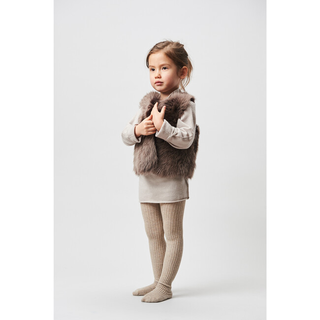 Shearling Gilet, Mink - Vests - 3