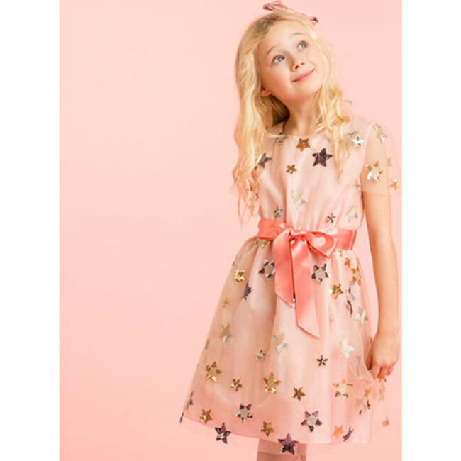 Embroidered Star Dress, Pale Pink