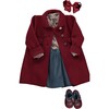 Razorbil Coat, Burgundy - Wool Coats - 2