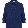 Marylebone Pea Coat, Portland Blue - Wool Coats - 1 - thumbnail