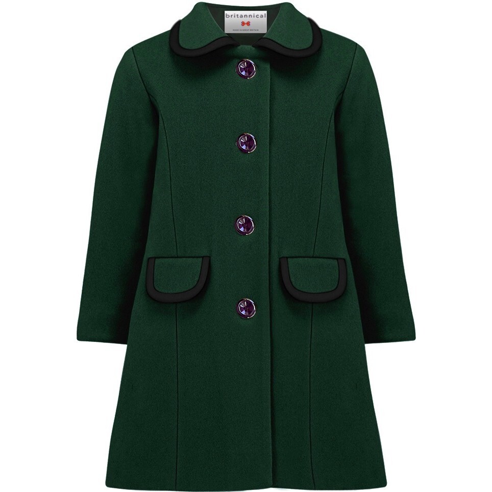 Kensington Coat, Dark Green - Wool Coats - 1
