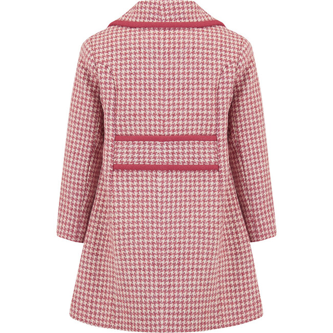 Chelsea Houndstooth Coat, Pink & White - Wool Coats - 4