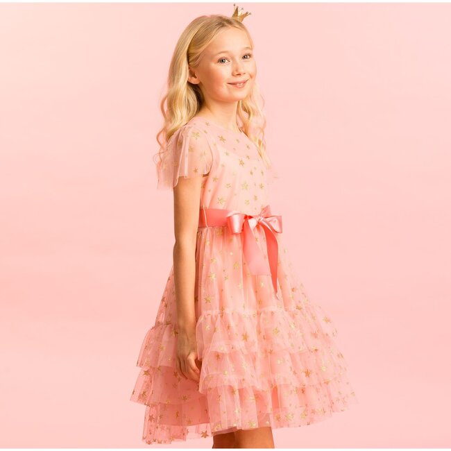 Cinderella Party Dress, Pink Star Tulle - Dresses - 2