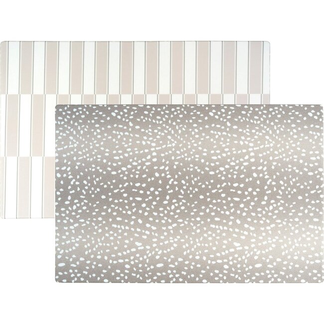 Reversible Antelope & Stripe Foam Playmat, Grey