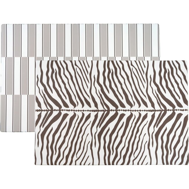 Reversible Zebra & Stripe Foam Playmat, Brown - Playmats - 1 - zoom