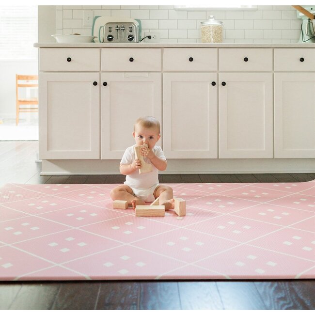 Reversible Dash & Diamond Foam Playmat, Pink - Playmats - 3