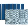 Reversible Ikat & Stripe Foam Playmat, Navy - Playmats - 1 - thumbnail