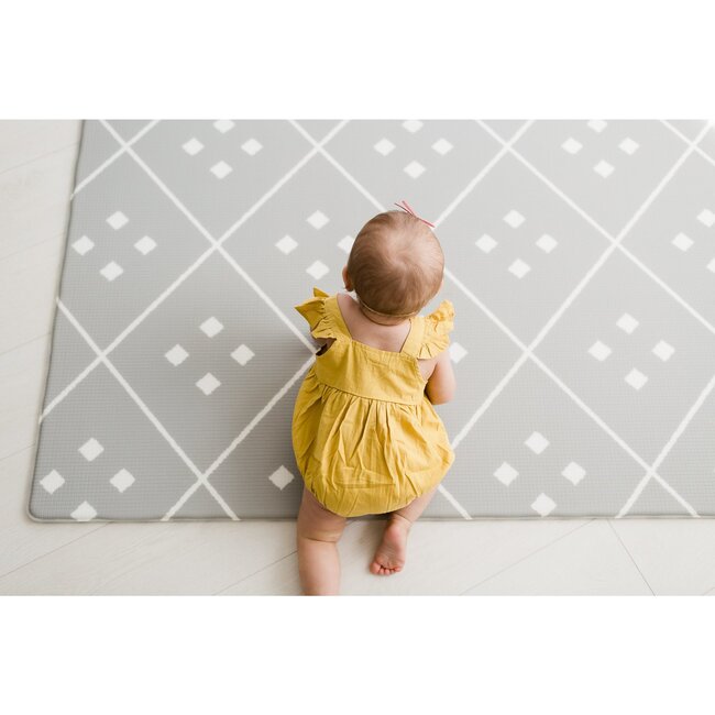 Reversible Dash & Diamond Foam Playmat, Grey - Playmats - 3