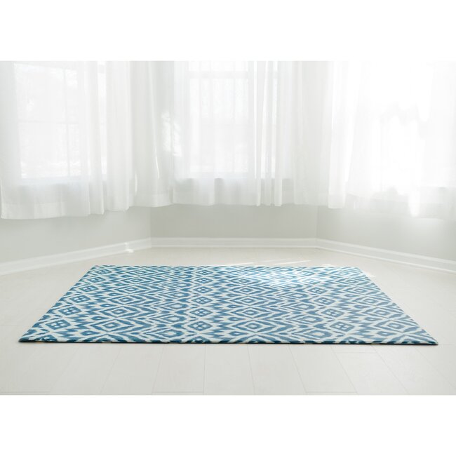 Reversible Ikat & Stripe Foam Playmat, Navy - Playmats - 3