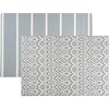Reversible Ikat & Stripe Foam Playmat, Grey - Playmats - 1 - thumbnail