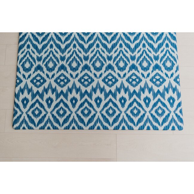 Reversible Ikat & Stripe Foam Playmat, Navy - Playmats - 4