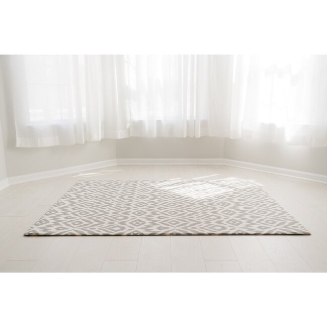 Reversible Ikat & Stripe Foam Playmat, Grey - Playmats - 4