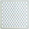 Block Print Petals Vegan Leather Playmat, Blue - Playmats - 1 - thumbnail