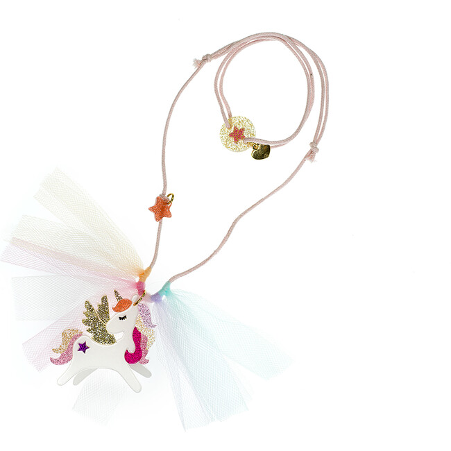 Unicorn Necklace, Coral Glitter