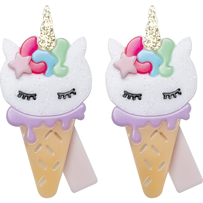 Unicorn Ice Cream White Alligator Clip - Hair Accessories - 1