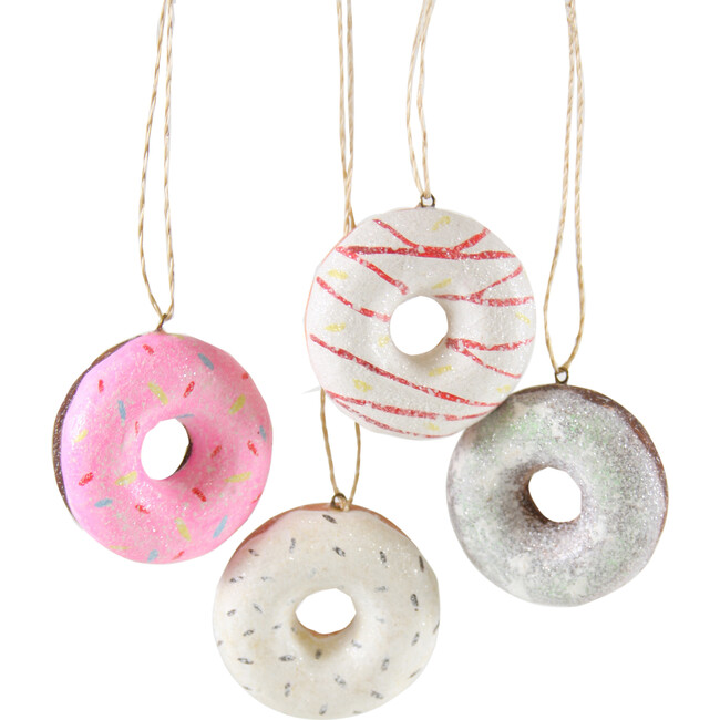 Tiny Doughnut Ornaments, Set of 4