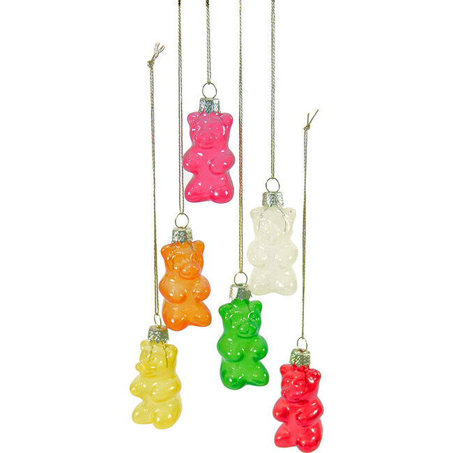 Set of 6 Assorted Gummy Bear Ornaments, Multi - Ornaments - 1
