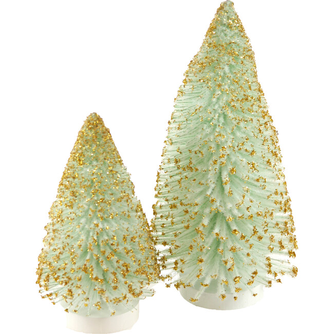 Vintage Flocked Trees, Teal - Accents - 1