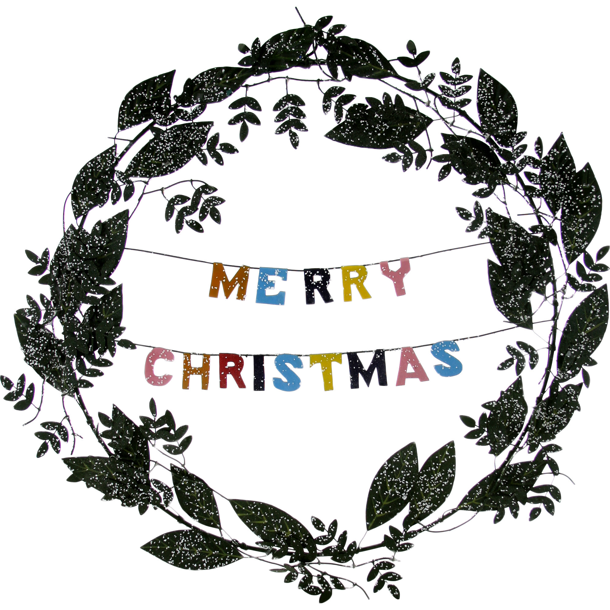 Merry Christmas Wreath, Green - Wreaths - 1