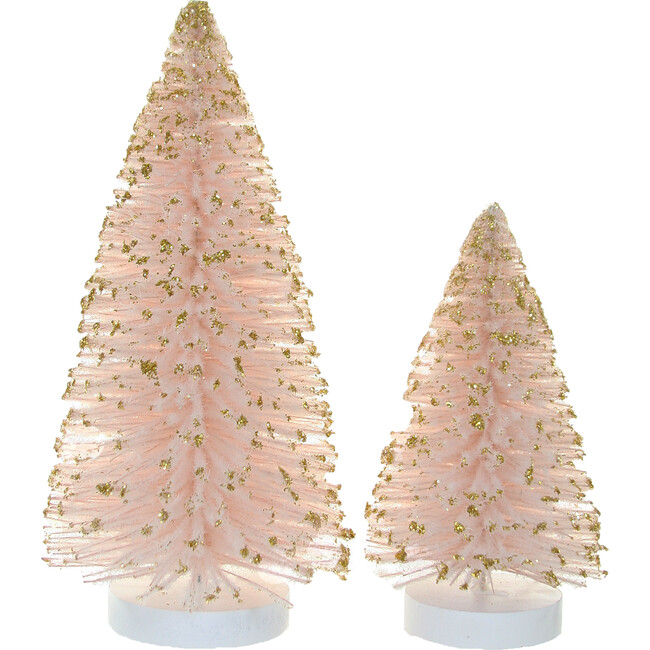 Vintage Flocked Trees, Pink - Accents - 1