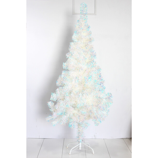 Iridescent Tinsel Tree, White