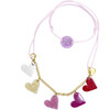 Glitter Heart Necklace, Pink - Necklaces - 1 - thumbnail