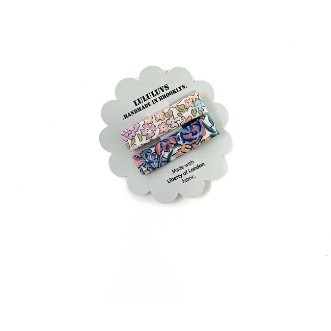 Liberty Bar Clips, set of 2, Spring Blooms and Watercolor Florals - Hair Accessories - 1