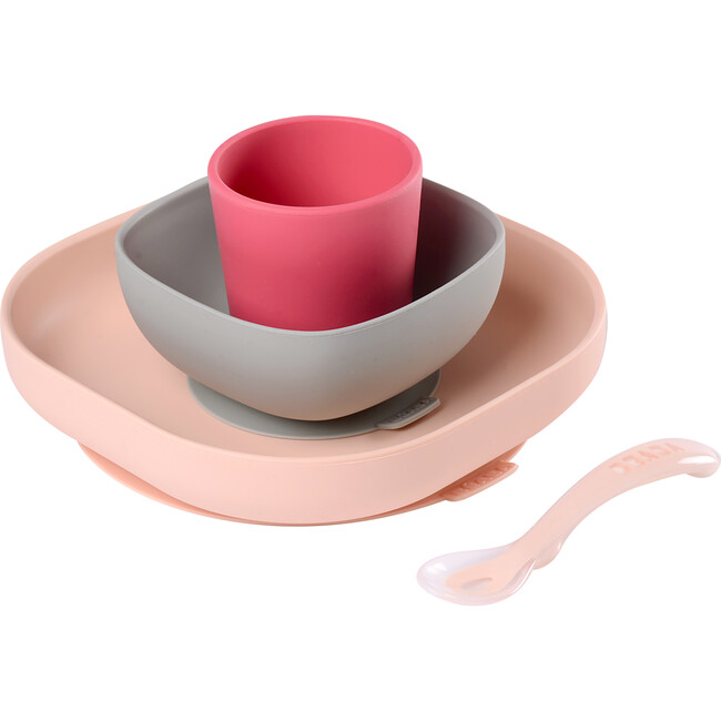 Silicone Suction Meal Set - Set of 4, Rose - Tabletop - 1