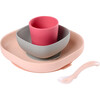 Silicone Suction Meal Set - Set of 4, Rose - Tabletop - 1 - thumbnail