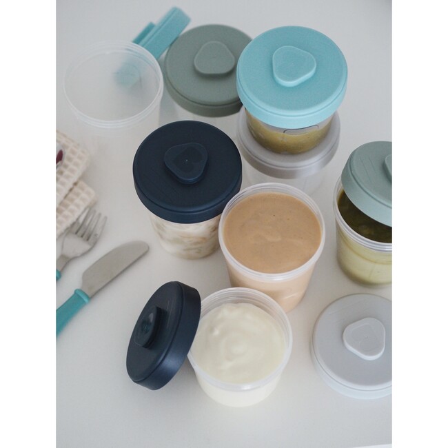 BEABA Clip Containers Set of 12 + Spoons, Rain - Tableware - 4