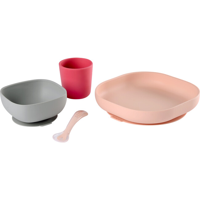 Silicone Suction Meal Set - Set of 4, Rose