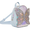 Miss Butterfly Sequins Mini Backpack, Light Blue - Backpacks - 3