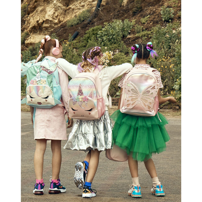 Miss Butterfly Large Backpack & Insulted Lunch Bag Set, Pink - Backpacks - 2