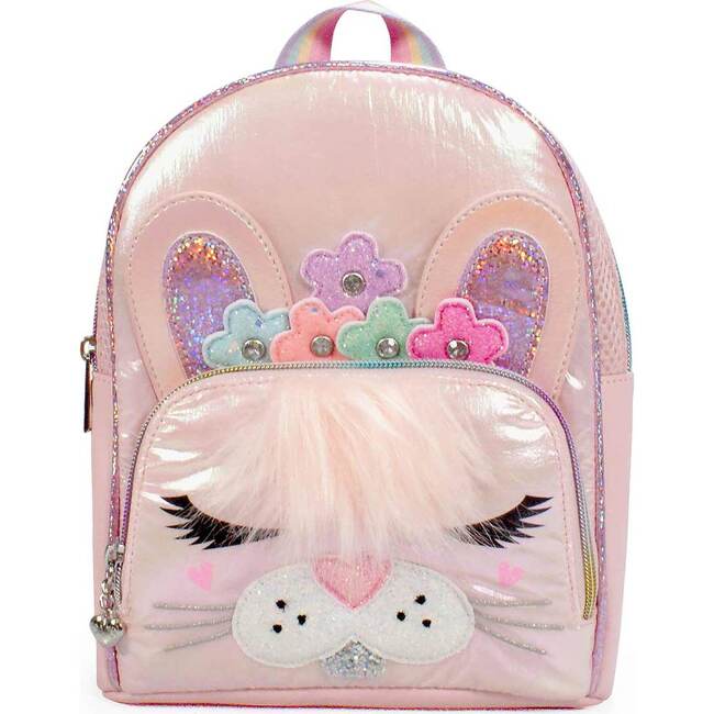 Miss Kiki Metallic Puffer Mini Backpack, Pink - Backpacks - 1