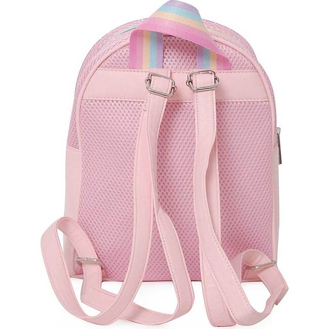 Over the Rainbow Puffer Pink Mini Backpack, Pink - Backpacks - 3