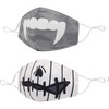Vampire Fangs and Zombie Striped Face Mask Set - Face Masks - 1 - thumbnail