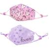Unicorn Rainbow Print & Heart Love Printed 2pc Face Mask Set - Face Masks - 1 - thumbnail