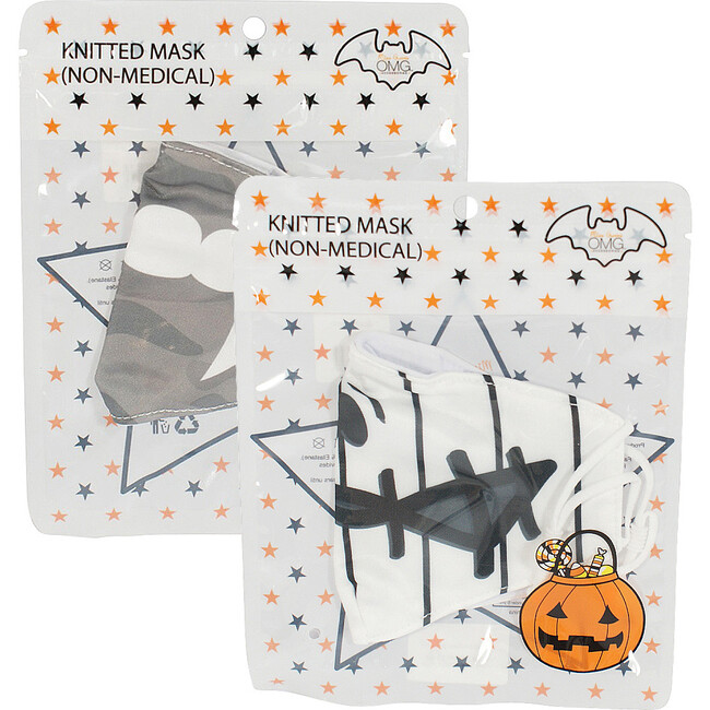Vampire Fangs and Zombie Striped Face Mask Set - Face Masks - 2