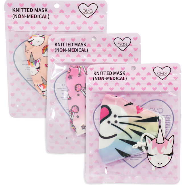 Pink Sweet Tigeress, Cheerleader Gwen & Miss Gwen Bling Printed Face Mask Bundle Set - Face Masks - 2