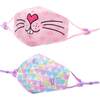 Miss Kiki Bunny & Pastel Heart Printed 2pc Face Mask Set - Face Masks - 1 - thumbnail
