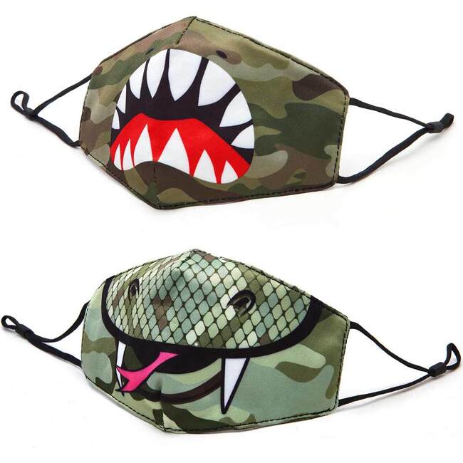 Camo Shark & Camo Snake Face Mask Set - Face Masks - 1