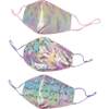 3 Pack Face Masks, Metallic Hearts - Face Masks - 1 - thumbnail