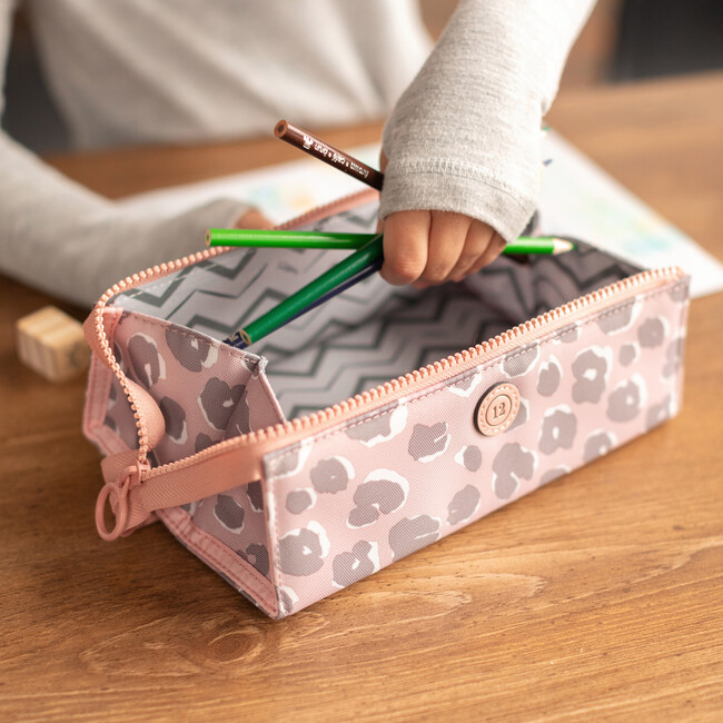 Adventure Pencil Case, Pink Leopard